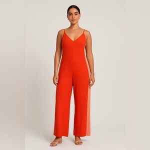 Farm Rio Monochrome Orange Sleeveless Jumpsuit Size Small